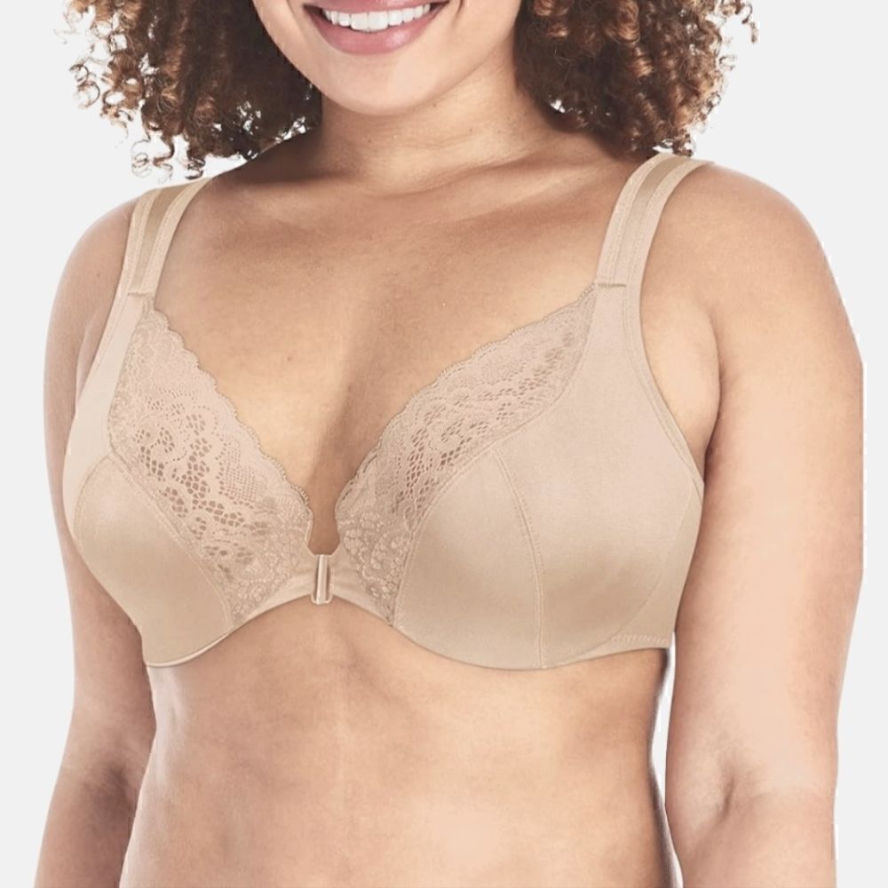 Nwt Nude Playtex Secrets Front Close No Poke Dreamwire Underwire Cooling Bra 38D